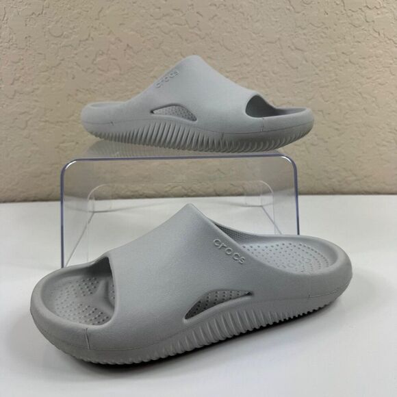 Crocs Mellow Recovery Slides Slip On Sandal Atmosphere Gray Unisex M4 W6 Comfort - Picture 1 of 8